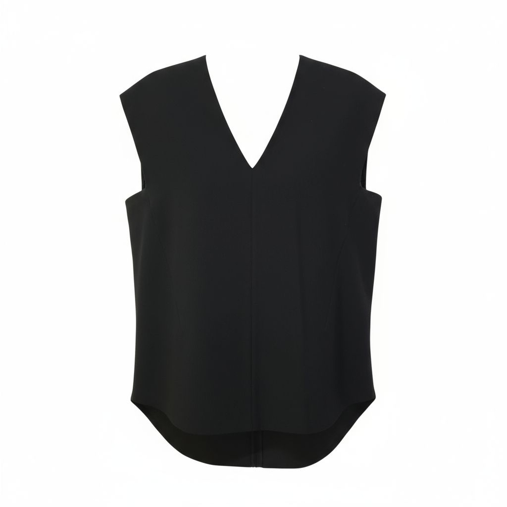 Vince Black Vest VNeck 1/4 Zip Back Pullover Women's XS Designer Classic Evening